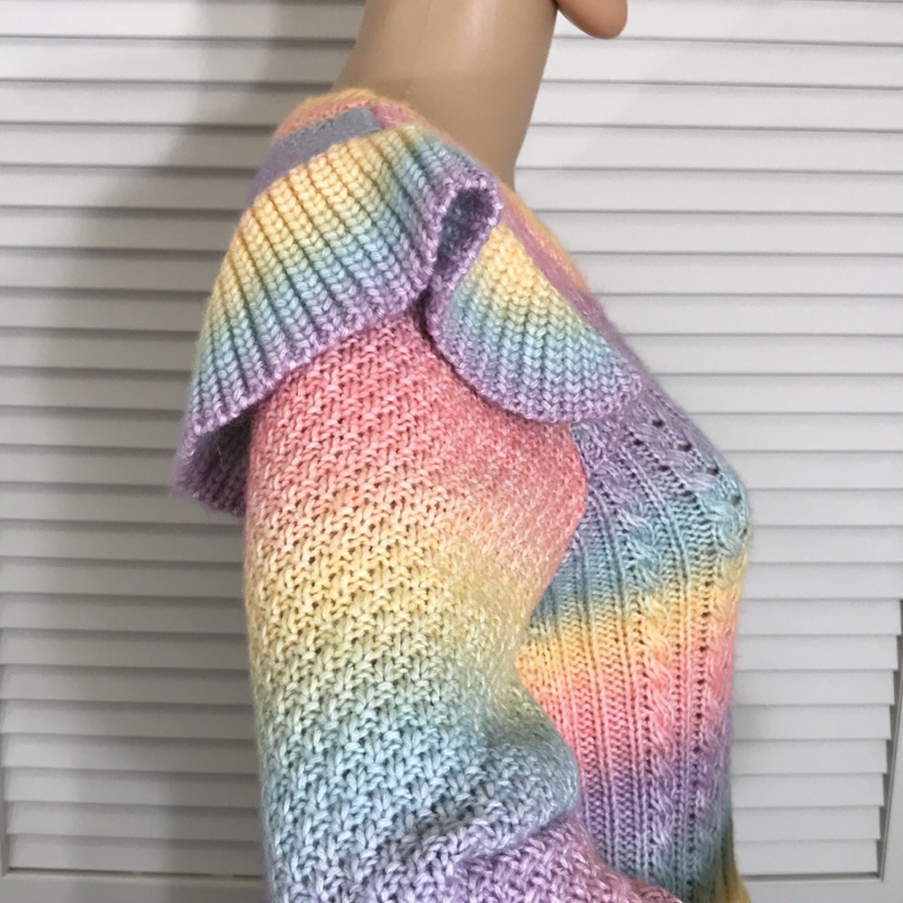 Loft Ann Taylor Multicolor Pastel Rainbow Sweater Small - Picture 8 of 14
